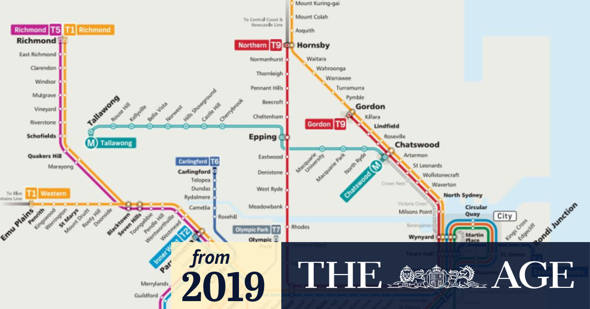 Sydney Trains unveil revamped rail map with T9 Northern Line